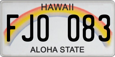 HI license plate FJO083