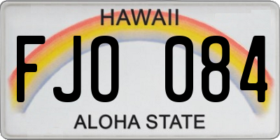 HI license plate FJO084