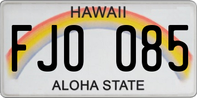 HI license plate FJO085