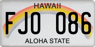 HI license plate FJO086