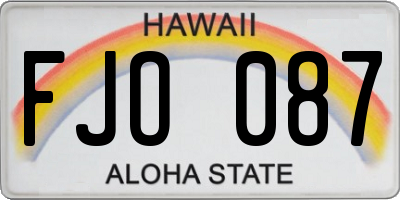 HI license plate FJO087
