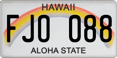 HI license plate FJO088
