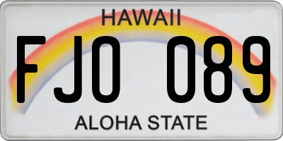 HI license plate FJO089