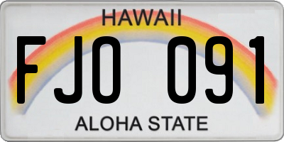 HI license plate FJO091