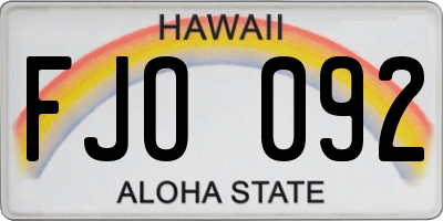 HI license plate FJO092