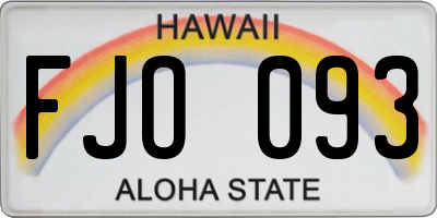HI license plate FJO093