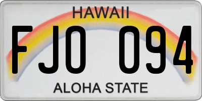 HI license plate FJO094