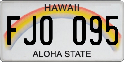HI license plate FJO095