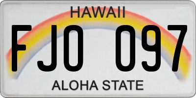 HI license plate FJO097
