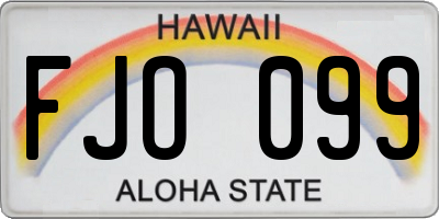 HI license plate FJO099