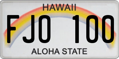 HI license plate FJO100