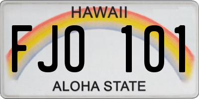 HI license plate FJO101