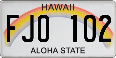 HI license plate FJO102