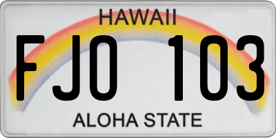 HI license plate FJO103