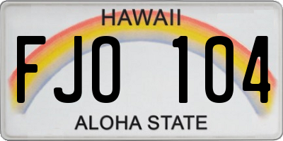 HI license plate FJO104