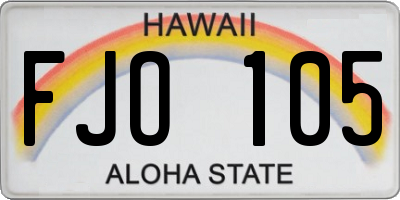 HI license plate FJO105