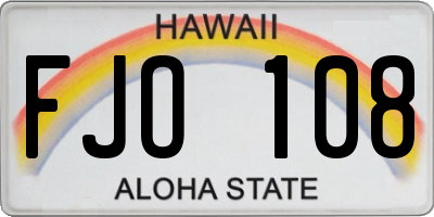 HI license plate FJO108