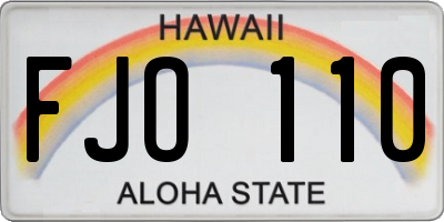 HI license plate FJO110