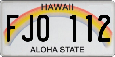 HI license plate FJO112