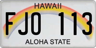 HI license plate FJO113