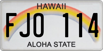 HI license plate FJO114
