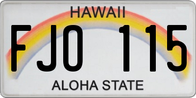 HI license plate FJO115