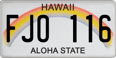 HI license plate FJO116
