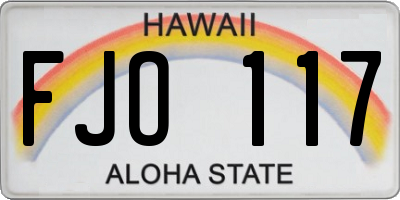 HI license plate FJO117