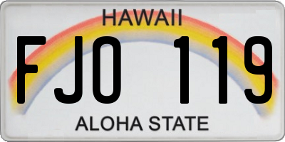 HI license plate FJO119