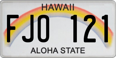 HI license plate FJO121