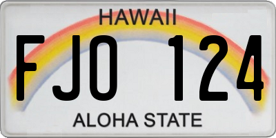 HI license plate FJO124