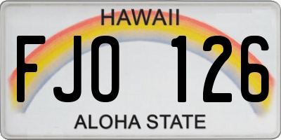 HI license plate FJO126