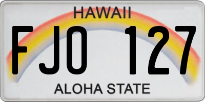 HI license plate FJO127