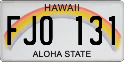 HI license plate FJO131