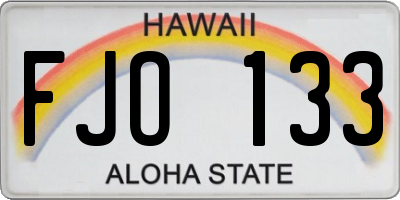 HI license plate FJO133