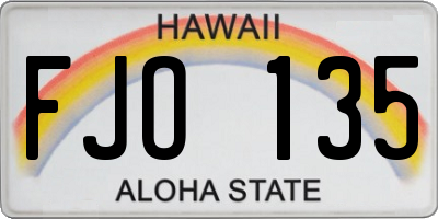 HI license plate FJO135