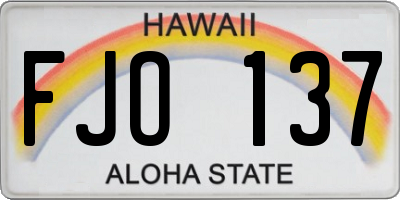 HI license plate FJO137