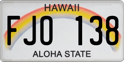 HI license plate FJO138