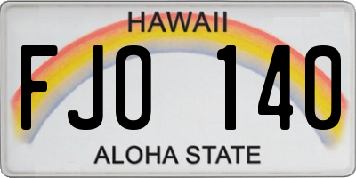 HI license plate FJO140