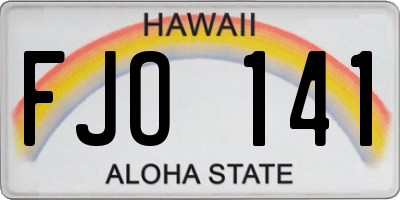 HI license plate FJO141
