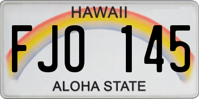 HI license plate FJO145