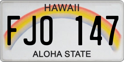 HI license plate FJO147