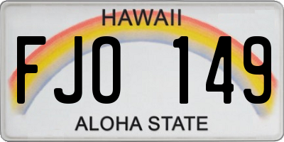 HI license plate FJO149