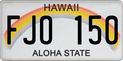 HI license plate FJO150
