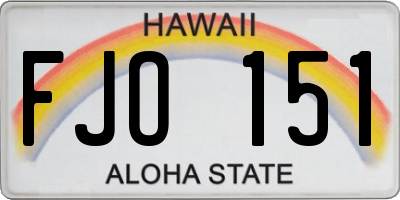 HI license plate FJO151