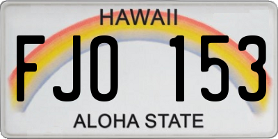 HI license plate FJO153