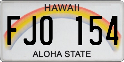 HI license plate FJO154