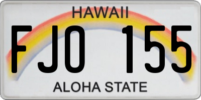 HI license plate FJO155