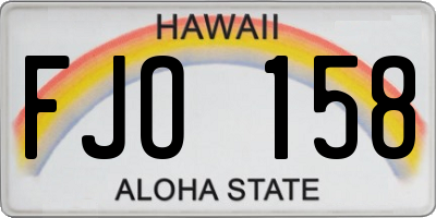 HI license plate FJO158