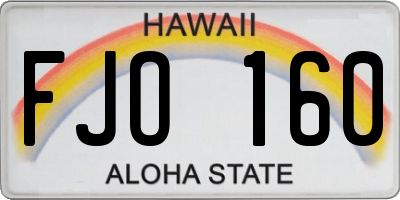 HI license plate FJO160